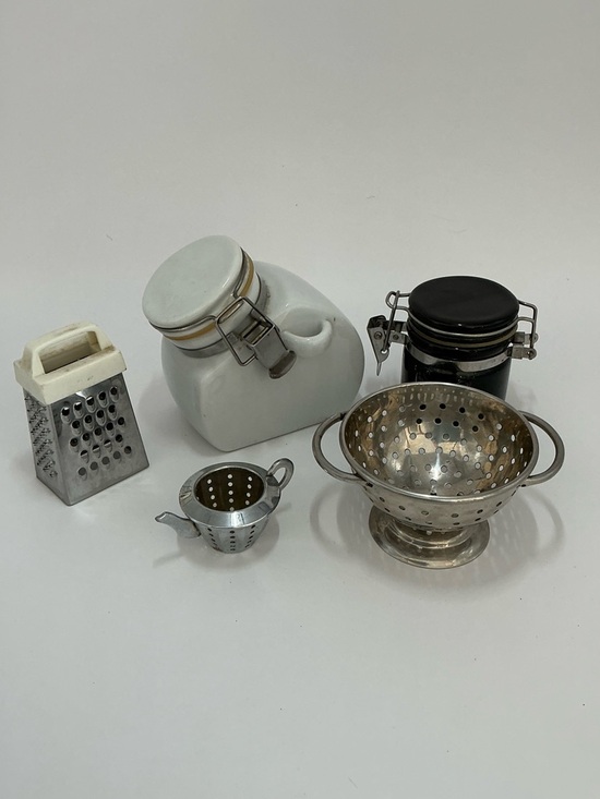 Other - Vintage Miniature Kitchen Set Metal & Ceramic Playset or for collectors